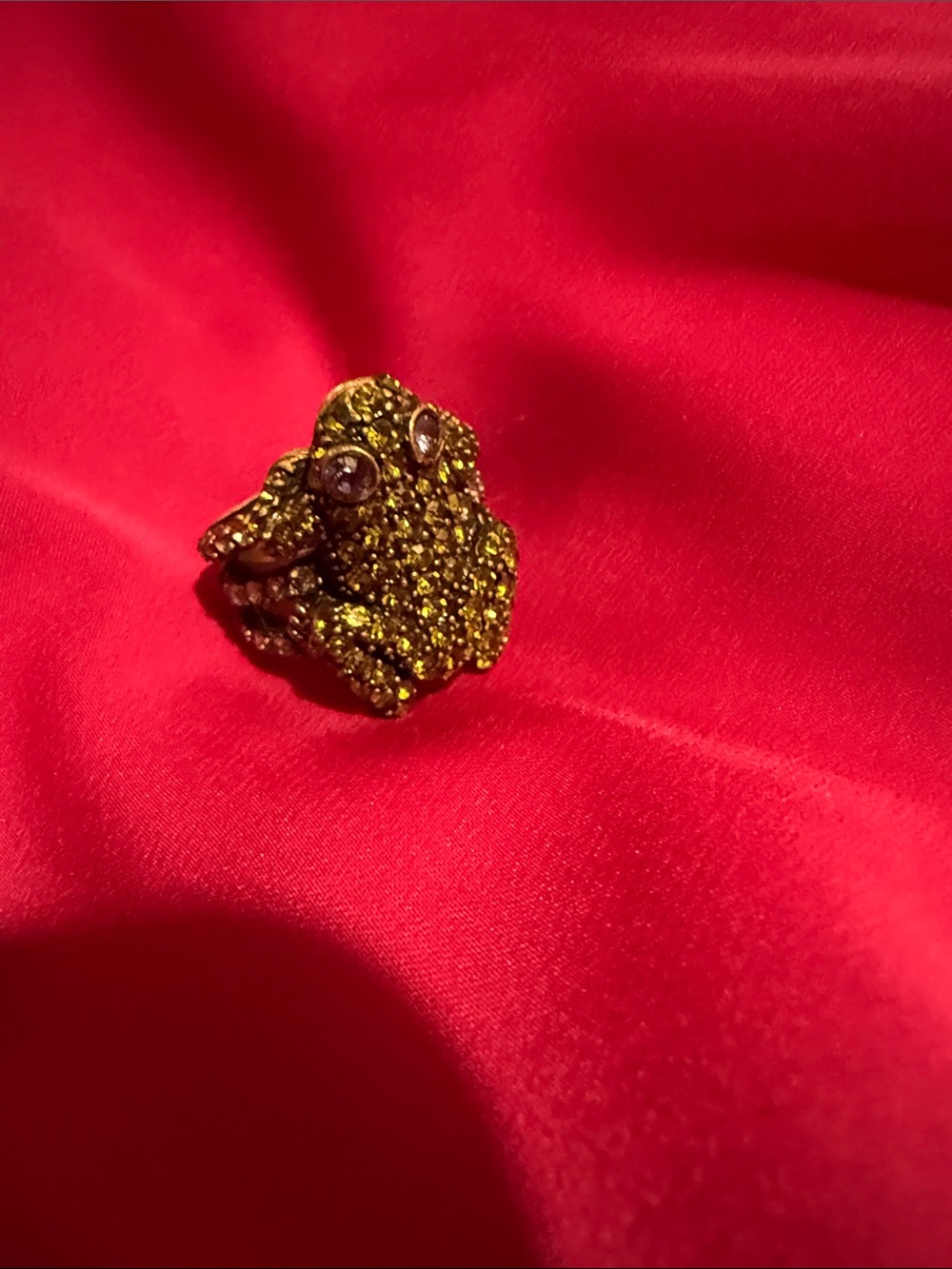 Heidi Daus Gold Crystal Frog Cocktail Ring - Women Jewelry
